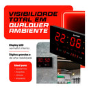 Relógio De Parede Led Digital Grande Termometro Recepção -