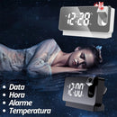 Relógio Despertador Digital Led Projetor De Hora Na Parede -