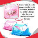 Mosquiteiro Berço Cercadinho Portátil Mosqueteiro Rosa -