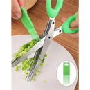 Tesoura De Cozinha P/ Cortar Picar Legumes Verdura 5 Lâmina
