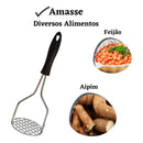 Amassador De Batatas E Legumes Inox Manual Cabo Ergonômico -