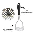 Amassador De Batatas E Legumes Inox Manual Cabo Ergonômico -