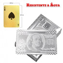 Baralho prata Poker 52 Cartas Espanholas À Prova D'água -