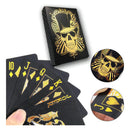 Baralho Caveira Skull Preto Dourado Gold Truco 54 Cartas -