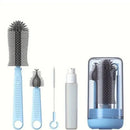 Kit Escova De Limpeza Garrafas Mamadeiras Bicos  - Cor: Rosa