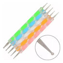 Kit 5 Boleadores Ponta Dupla Decoração De Unhas Pontilhism -