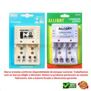 Kit 8 Pilhas Recarregáveis AA/AAA + Carregador Bivolt -