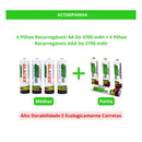 Kit 8 Pilhas Recarregáveis AA/AAA + Carregador Bivolt -