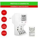 Kit 8 Pilhas Recarregáveis AA/AAA + Carregador Bivolt -