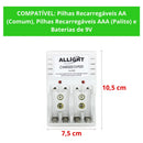 Kit 8 Pilhas Recarregáveis AA/AAA + Carregador Bivolt -