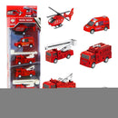 Carrinhos De Bombeiro Friccao Miniatura Brinquedo 6 Pecas -
