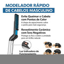 Pente Elétrico Modelador Chapinha Barba Cabelo Masculino B -
