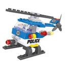 Bloco De Montar Helicóptero Da Polícia Infantil Diversão -
