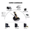 Suporte Carregador Duplo Para Controle Manete Ps4 Dualshock