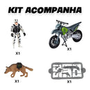 Kit Militar Base Operações Combate Brinquedo Infantil Moto -