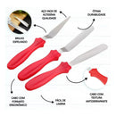 Kit 3 Espátulas De Inox Para Confeitar Decorar Bolo Torta -