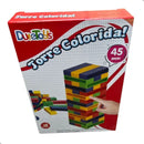 Jogo Torre Colorida Caiu Perdeu 45 Peças Infantil -