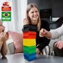 Jogo Torre Colorida Caiu Perdeu 45 Peças Infantil -