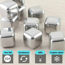 Cubos De Gelo Aço Inox 8 Peças Com Pegador Para Whisky E D