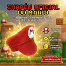 Chapéu Vermelho Mario Fantasia Estilo Clássico Cosplay -