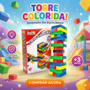 Jogo Torre Colorida Caiu Perdeu 45 Peças Infantil -