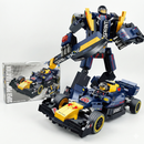 Blocos de Montar Carro F1 de Corrida + Robô 2 em 1 Bull -