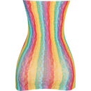Vestido Sem Alça Arrastão Praia Colorido Carnaval Transparen