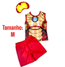 Roupa Infantil Fantasia Homem De Ferro Mascara Carnaval G -