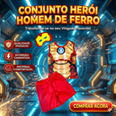 Roupa Infantil Fantasia Homem De Ferro Mascara Carnaval M -