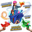 Avião Lançador - Luzes Led Diversão E Aventuras