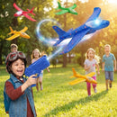 Avião Lançador - Luzes Led Diversão E Aventuras