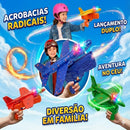 Avião Lançador - Luzes Led Diversão E Aventuras