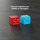 Kit 80 Blocos Magnéticos Cubos Fazenda 80 Peças -